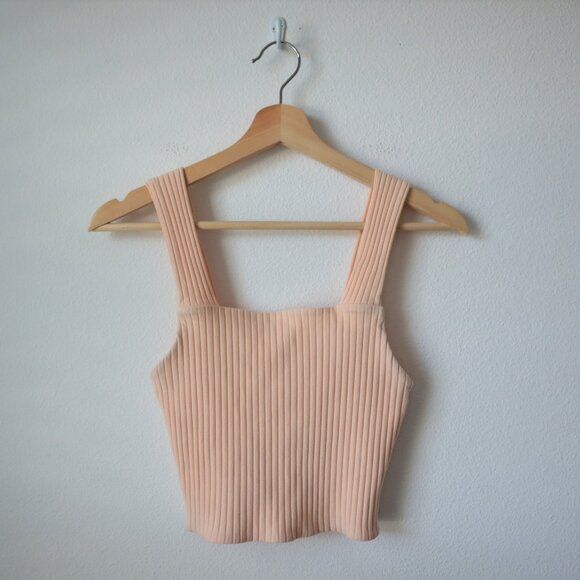 American Eagle Ribbed Square Neck Tank Top | S - Picture 1 of 4